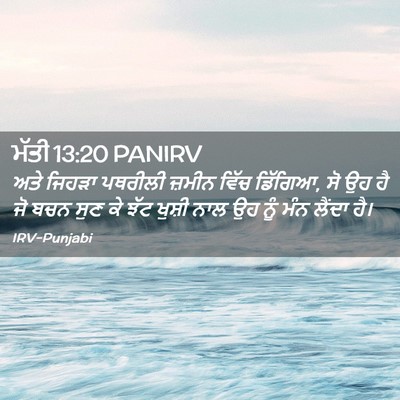 Picture 02 - ਮੱਤੀ 13:20 PANIRV - ਅਤੇ ਜਿਹੜਾ ਪਥਰੀਲੀ - Bible Verse Picture