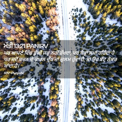 Picture 02 - ਮੱਤੀ 13:21 PANIRV - ਪਰ ਆਪਣੇ ਵਿੱਚ ਡੂੰਘੀ - Bible Verse Picture