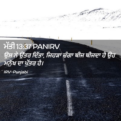 Picture 02 - ਮੱਤੀ 13:37 PANIRV - ਉਸ ਨੇ ਉੱਤਰ ਦਿੱਤਾ, - Bible Verse Picture