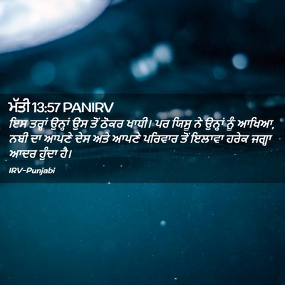 Picture 02 - ਮੱਤੀ 13:57 PANIRV - ਇਸ ਤਰ੍ਹਾਂ ਉਨ੍ਹਾਂ - Bible Verse Picture