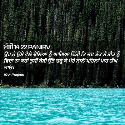 Picture 02 - ਮੱਤੀ 14:22 PANIRV - ਉਹ ਨੇ ਉਸੇ ਵੇਲੇ - Bible Verse Picture