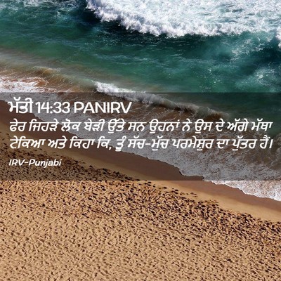 Picture 02 - ਮੱਤੀ 14:33 PANIRV - ਫੇਰ ਜਿਹੜੇ ਲੋਕ ਬੇੜੀ - Bible Verse Picture