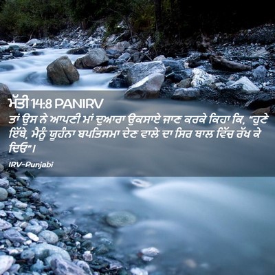 Picture 02 - ਮੱਤੀ 14:8 PANIRV - ਤਾਂ ਉਸ ਨੇ ਆਪਣੀ ਮਾਂ - Bible Verse Picture