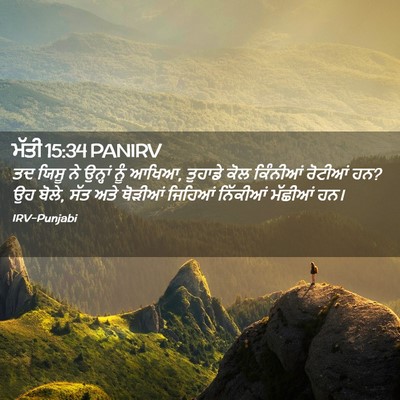 Picture 02 - ਮੱਤੀ 15:34 PANIRV - ਤਦ ਯਿਸੂ ਨੇ ਉਨ੍ਹਾਂ - Bible Verse Picture
