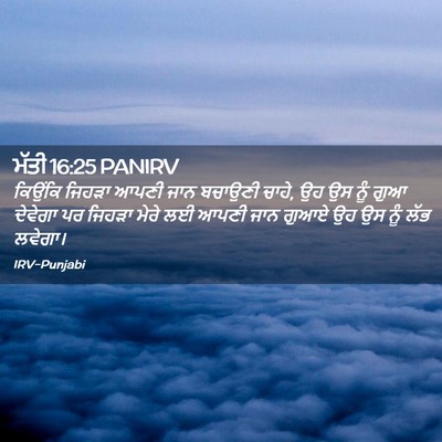 Picture 02 - ਮੱਤੀ 16:25 PANIRV - ਕਿਉਂਕਿ ਜਿਹੜਾ ਆਪਣੀ - Bible Verse Picture