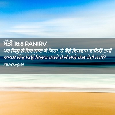 Picture 02 - ਮੱਤੀ 16:8 PANIRV - ਪਰ ਯਿਸੂ ਨੇ ਇਹ ਜਾਣ - Bible Verse Picture