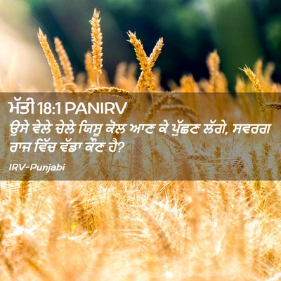 Picture 02 - ਮੱਤੀ 18:1 PANIRV - ਉਸੇ ਵੇਲੇ ਚੇਲੇ ਯਿਸੂ - Bible Verse Picture