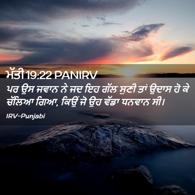 Picture 02 - ਮੱਤੀ 19:22 PANIRV - ਪਰ ਉਸ ਜਵਾਨ ਨੇ ਜਦ ਇਹ - Bible Verse Picture