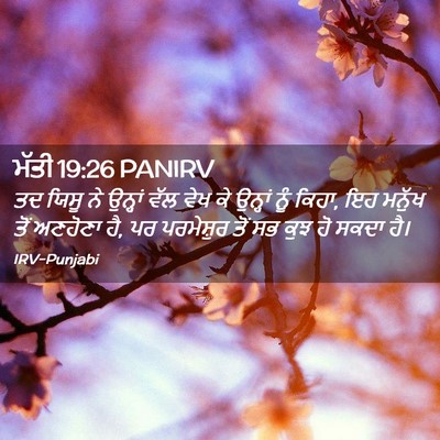 Picture 02 - ਮੱਤੀ 19:26 PANIRV - ਤਦ ਯਿਸੂ ਨੇ ਉਨ੍ਹਾਂ - Bible Verse Picture