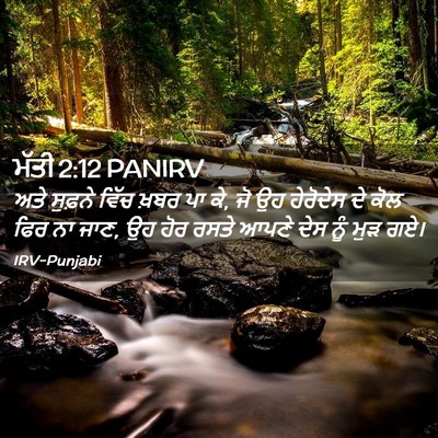 Picture 02 - ਮੱਤੀ 2:12 PANIRV - ਅਤੇ ਸੁਫ਼ਨੇ ਵਿੱਚ - Bible Verse Picture