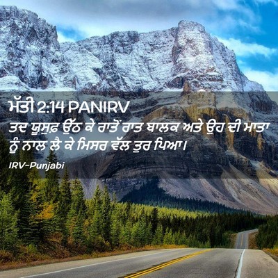 Picture 02 - ਮੱਤੀ 2:14 PANIRV - ਤਦ ਯੂਸੁਫ਼ ਉੱਠ ਕੇ - Bible Verse Picture