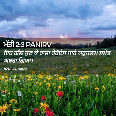 Picture 02 - ਮੱਤੀ 2:3 PANIRV - ਇਹ ਗੱਲ ਸੁਣ ਕੇ ਰਾਜਾ - Bible Verse Picture