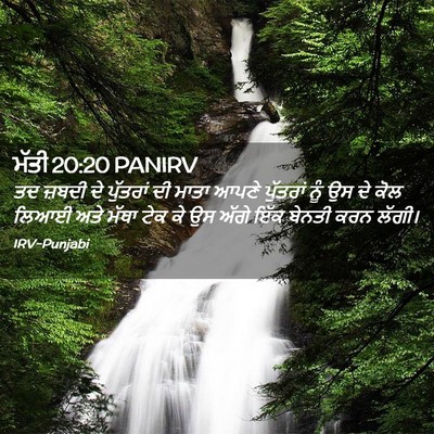 Picture 02 - ਮੱਤੀ 20:20 PANIRV - ਤਦ ਜ਼ਬਦੀ ਦੇ - Bible Verse Picture