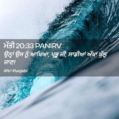 Picture 02 - ਮੱਤੀ 20:33 PANIRV - ਉਨ੍ਹਾਂ ਉਸ ਨੂੰ ਆਖਿਆ, - Bible Verse Picture