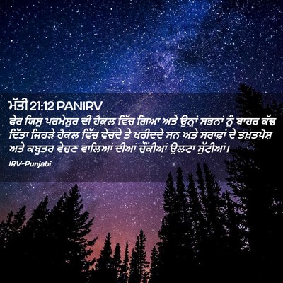 Picture 02 - ਮੱਤੀ 21:12 PANIRV - ਫੇਰ ਯਿਸੂ ਪਰਮੇਸ਼ੁਰ - Bible Verse Picture