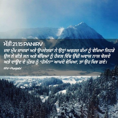 Picture 02 - ਮੱਤੀ 21:15 PANIRV - ਜਦ ਮੁੱਖ ਜਾਜਕਾਂ ਅਤੇ - Bible Verse Picture