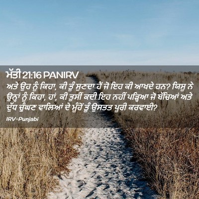 Picture 02 - ਮੱਤੀ 21:16 PANIRV - ਅਤੇ ਉਹ ਨੂੰ ਕਿਹਾ, ਕੀ - Bible Verse Picture
