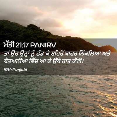 Picture 02 - ਮੱਤੀ 21:17 PANIRV - ਤਾਂ ਉਹ ਉਨ੍ਹਾਂ ਨੂੰ - Bible Verse Picture