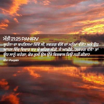 Picture 02 - ਮੱਤੀ 21:25 PANIRV - ਯੂਹੰਨਾ ਦਾ ਬਪਤਿਸਮਾ - Bible Verse Picture