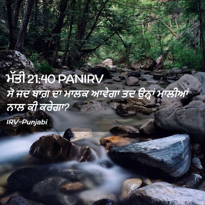 Picture 02 - ਮੱਤੀ 21:40 PANIRV - ਸੋ ਜਦ ਬਾਗ਼ ਦਾ ਮਾਲਕ - Bible Verse Picture