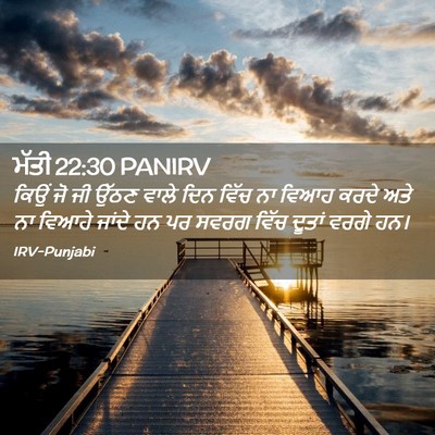 Picture 02 - ਮੱਤੀ 22:30 PANIRV - ਕਿਉਂ ਜੋ ਜੀ ਉੱਠਣ - Bible Verse Picture