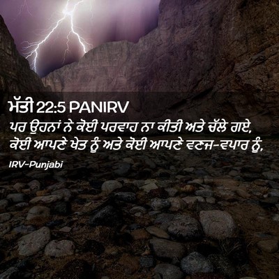 Picture 02 - ਮੱਤੀ 22:5 PANIRV - ਪਰ ਉਹਨਾਂ ਨੇ ਕੋਈ - Bible Verse Picture