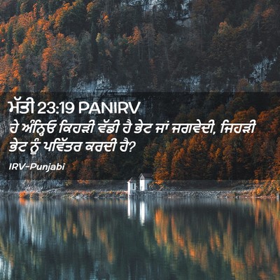 Picture 02 - ਮੱਤੀ 23:19 PANIRV - ਹੇ ਅੰਨ੍ਹਿਓ ਕਿਹੜੀ - Bible Verse Picture