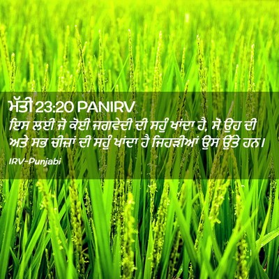 Picture 02 - ਮੱਤੀ 23:20 PANIRV - ਇਸ ਲਈ ਜੋ ਕੋਈ ਜਗਵੇਦੀ - Bible Verse Picture