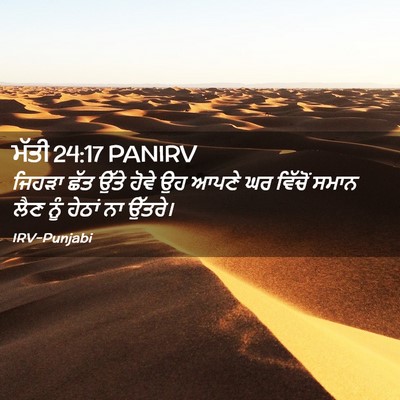 Picture 02 - ਮੱਤੀ 24:17 PANIRV - ਜਿਹੜਾ ਛੱਤ ਉੱਤੇ - Bible Verse Picture