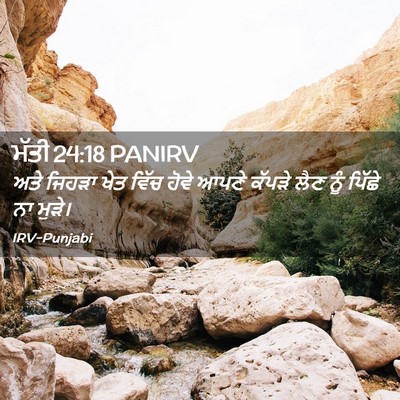 Picture 02 - ਮੱਤੀ 24:18 PANIRV - ਅਤੇ ਜਿਹੜਾ ਖੇਤ ਵਿੱਚ - Bible Verse Picture