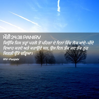 Picture 02 - ਮੱਤੀ 24:38 PANIRV - ਕਿਉਂਕਿ ਜਿਸ ਤਰ੍ਹਾਂ - Bible Verse Picture