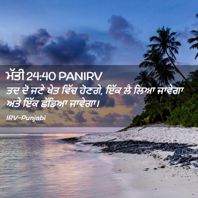 Picture 02 - ਮੱਤੀ 24:40 PANIRV - ਤਦ ਦੋ ਜਣੇ ਖੇਤ ਵਿੱਚ - Bible Verse Picture