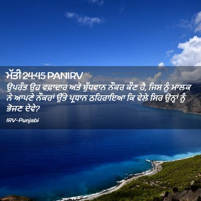 Picture 02 - ਮੱਤੀ 24:45 PANIRV - ਉਪਰੰਤ ਉਹ ਵਫ਼ਾਦਾਰ - Bible Verse Picture