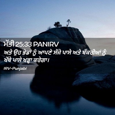 Picture 02 - ਮੱਤੀ 25:33 PANIRV - ਅਤੇ ਉਹ ਭੇਡਾਂ ਨੂੰ - Bible Verse Picture