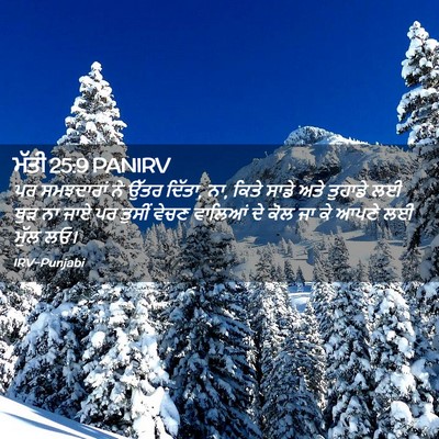Picture 02 - ਮੱਤੀ 25:9 PANIRV - ਪਰ ਸਮਝਦਾਰਾਂ ਨੇ - Bible Verse Picture
