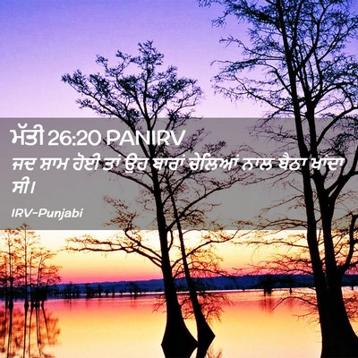 Picture 02 - ਮੱਤੀ 26:20 PANIRV - ਜਦ ਸ਼ਾਮ ਹੋਈ ਤਾਂ ਉਹ - Bible Verse Picture