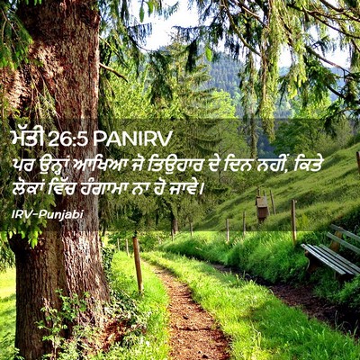 Picture 02 - ਮੱਤੀ 26:5 PANIRV - ਪਰ ਉਨ੍ਹਾਂ ਆਖਿਆ ਜੋ - Bible Verse Picture