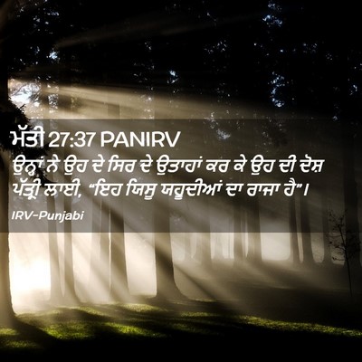 Picture 02 - ਮੱਤੀ 27:37 PANIRV - ਉਨ੍ਹਾਂ ਨੇ ਉਹ ਦੇ ਸਿਰ - Bible Verse Picture