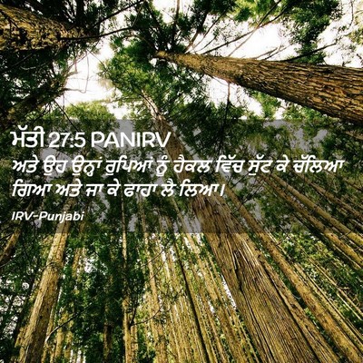 Picture 02 - ਮੱਤੀ 27:5 PANIRV - ਅਤੇ ਉਹ ਉਨ੍ਹਾਂ - Bible Verse Picture
