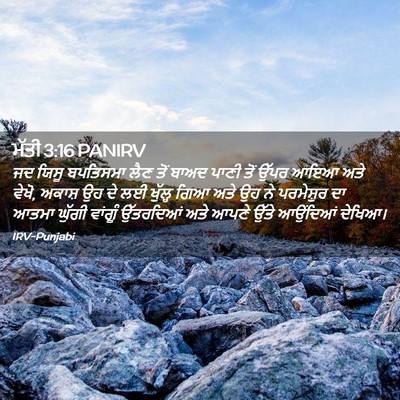 Picture 02 - ਮੱਤੀ 3:16 PANIRV - ਜਦ ਯਿਸੂ ਬਪਤਿਸਮਾ - Bible Verse Picture