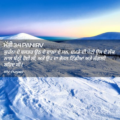 Picture 02 - ਮੱਤੀ 3:4 PANIRV - ਯੂਹੰਨਾ ਦੇ ਬਸਤਰ ਊਠ - Bible Verse Picture