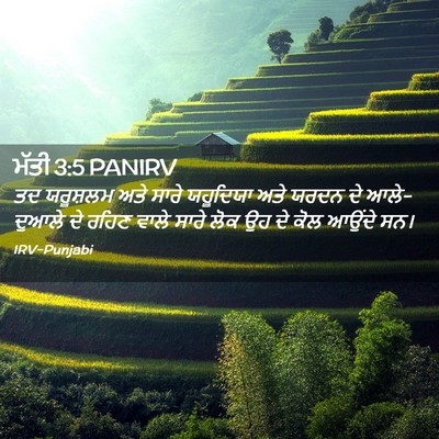 Picture 02 - ਮੱਤੀ 3:5 PANIRV - ਤਦ ਯਰੂਸ਼ਲਮ ਅਤੇ - Bible Verse Picture