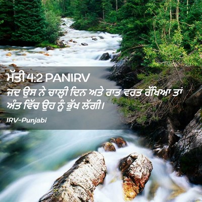 Picture 02 - ਮੱਤੀ 4:2 PANIRV - ਜਦ ਉਸ ਨੇ ਚਾਲ੍ਹੀ ਦਿਨ - Bible Verse Picture