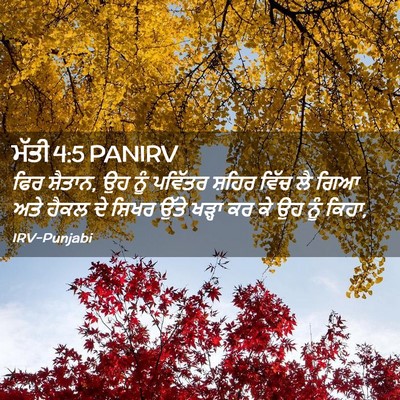 Picture 02 - ਮੱਤੀ 4:5 PANIRV - ਫਿਰ ਸ਼ੈਤਾਨ, ਉਹ ਨੂੰ - Bible Verse Picture