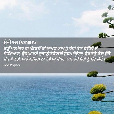 Picture 02 - ਮੱਤੀ 4:6 PANIRV - ਜੇ ਤੂੰ ਪਰਮੇਸ਼ੁਰ ਦਾ - Bible Verse Picture