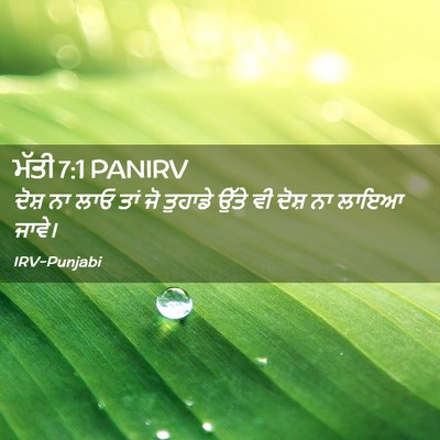 Picture 02 - ਮੱਤੀ 7:1 PANIRV - ਦੋਸ਼ ਨਾ ਲਾਓ ਤਾਂ ਜੋ - Bible Verse Picture