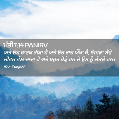 Picture 02 - ਮੱਤੀ 7:14 PANIRV - ਅਤੇ ਉਹ ਫਾਟਕ ਭੀੜਾ ਹੈ - Bible Verse Picture