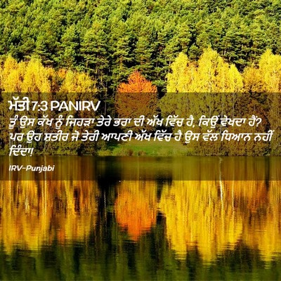 Picture 02 - ਮੱਤੀ 7:3 PANIRV - ਤੂੰ ਉਸ ਕੱਖ ਨੂੰ - Bible Verse Picture