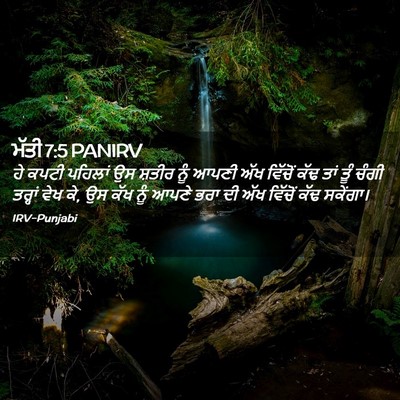 Picture 02 - ਮੱਤੀ 7:5 PANIRV - ਹੇ ਕਪਟੀ ਪਹਿਲਾਂ ਉਸ - Bible Verse Picture