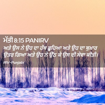 Picture 02 - ਮੱਤੀ 8:15 PANIRV - ਅਤੇ ਉਸ ਨੇ ਉਹ ਦਾ ਹੱਥ - Bible Verse Picture